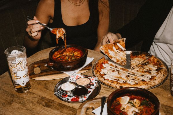 Eating food and watching Rugby